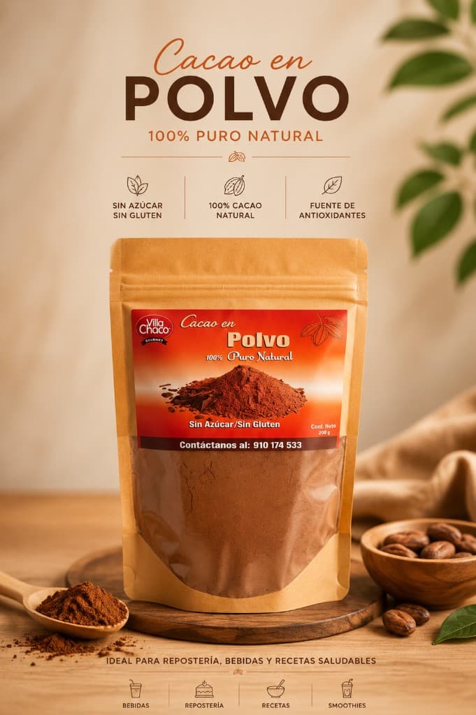 Cacao en Polvo 100% Natural 200g